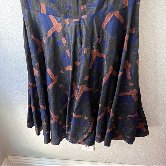 BODEN blue graphic design 3/4 sleeve knee length tea garden party dress womens 6 - Picture 6 of 8